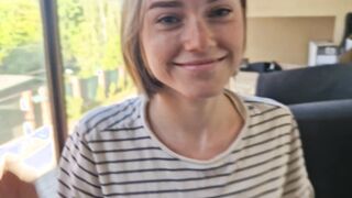 Waited a month for a blowjob, filled a cutie with cum with a bob