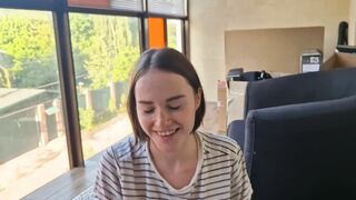 Waited a month for a blowjob, filled a cutie with cum with a bob