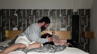 Fucked a busty babe after an afterparty at her boyfriend's apartment