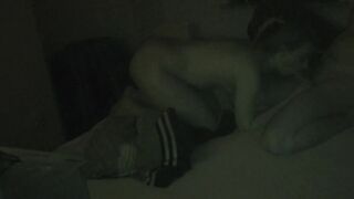 We fuck in the dark after clubbing with the sound of the TV