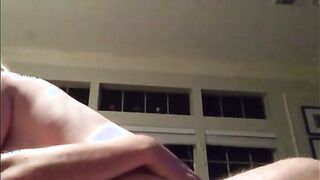 Curvy and busty blonde girlfriend riding cock in real homemade porn