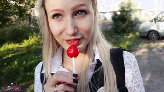 Stranger persuaded Schoolgirl to have sex and let him Cum inside her