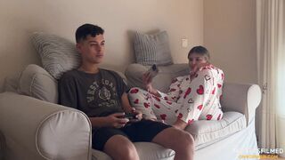 My stepsister won't let me finish a video game until I fuck her first