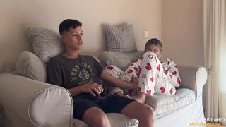 My stepsister won't let me finish a video game until I fuck her first