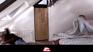 FRENCH STUDENT FAT ????, BIG BREASTS, NO CONDOM WITH KINKY AIRBNB HOST, SWALLOWS IT ALL