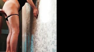 Stepmom gets her ass fucked standing in the bedroom