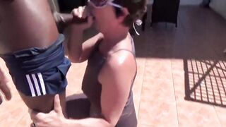 Cuckold wife fucked by stallion on the last day of vacation