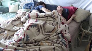 Stepson gets up with stepmom in the bed and fucks the wrong hole