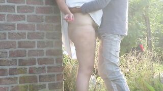 Fuck stood up outside in the sun with cars passing by