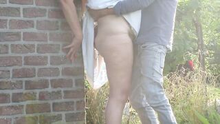 Fuck stood up outside in the sun with cars passing by