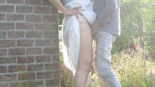 Fuck stood up outside in the sun with cars passing by