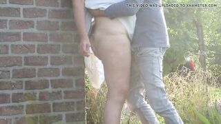 Fuck stood up outside in the sun with cars passing by