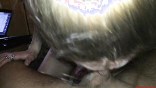 Neighbor fucked petite wife and cum in her mouth (real home video)